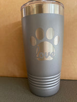 Engraved 20 oz Tumbler benefitting Mission K-9 Rescue